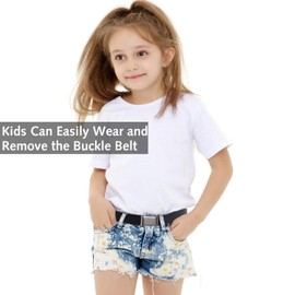 DILUSILK Kids Belt Adjustable Kids Belts for Boys and Girls Elastic Stretch Belts with Black Square Buckle Boys Belt