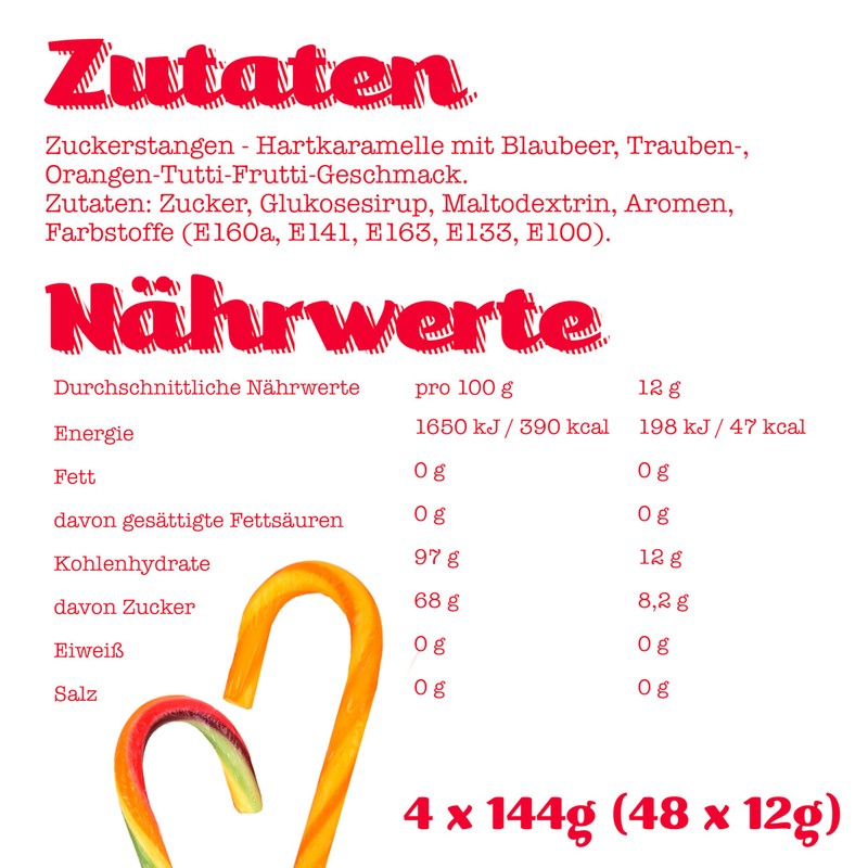 Christmas Candy Canes Rainbow Flavour