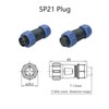 SP21 5 Pin Industrial Plug, IP68 Waterproof Aviation Plug, Straight