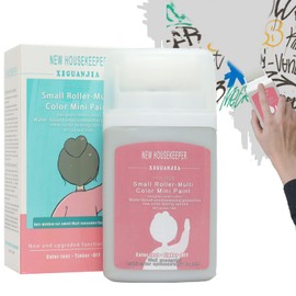 FunisFun Small Roller Wall Patching Brush, Wall Repair Paste Roller Tool, DIY Renovation Wall Spackle Roller with Latex Paint Grey 100g