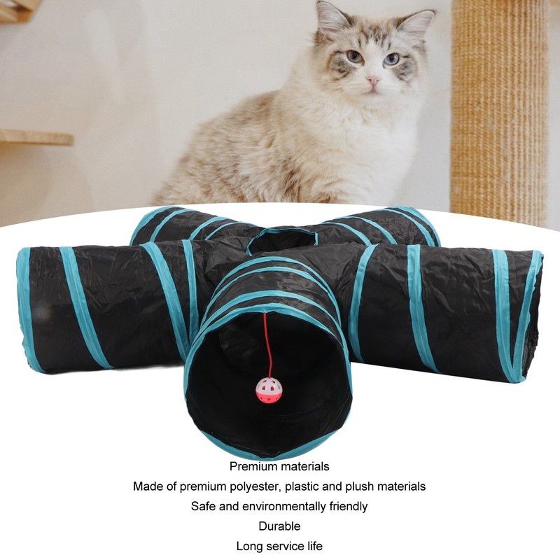 Cat Play Tunnel Toy Set Multipurpose Fun Interactive Bell Ball