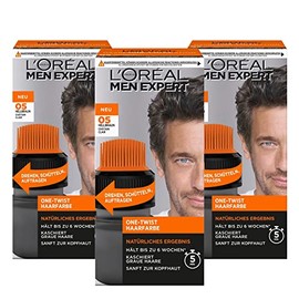 L'Oréal Paris 3 x Men Expert One Twist Hair Colour Light Brown 05 for Men 0% Ammonia; Number of Pieces: 1, 180.0 ml, 0.36 kg