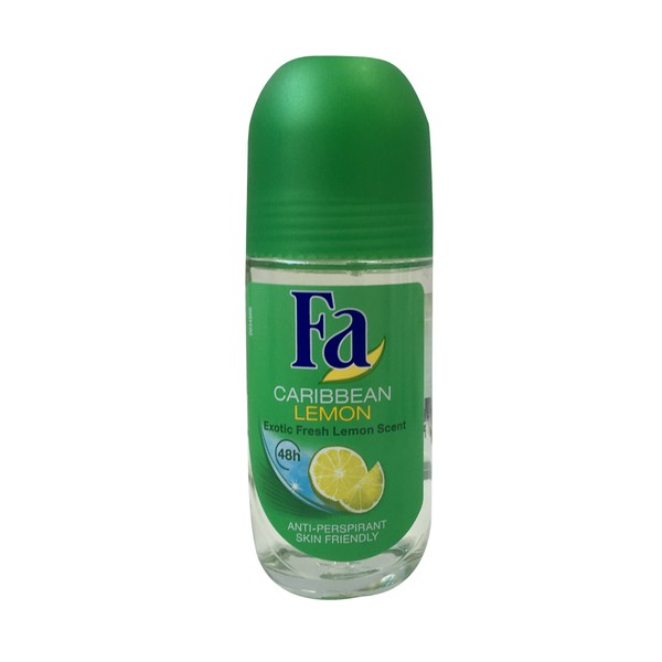Fa Deodorant 1.7 Ounce Roll-On Caribbean Lemon (50ml)