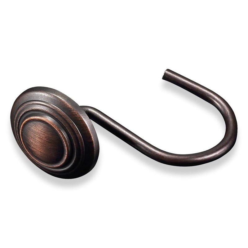 CHICTIE Bronze Shower Curtain Hooks - Oil Rubbed,Set of 12