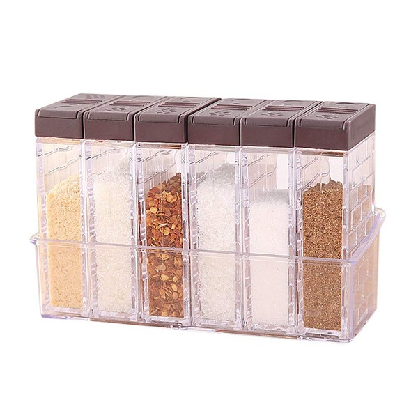 Set of 6 Spice Jars, Spice Jars, Spice Box, Plastic