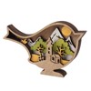 Wooden Bird Statues with Light 3D Hollow Hand Carved Birds