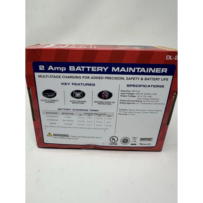 Duralast NEW Duralast DL-2D 2 Amp Battery Maintainer
