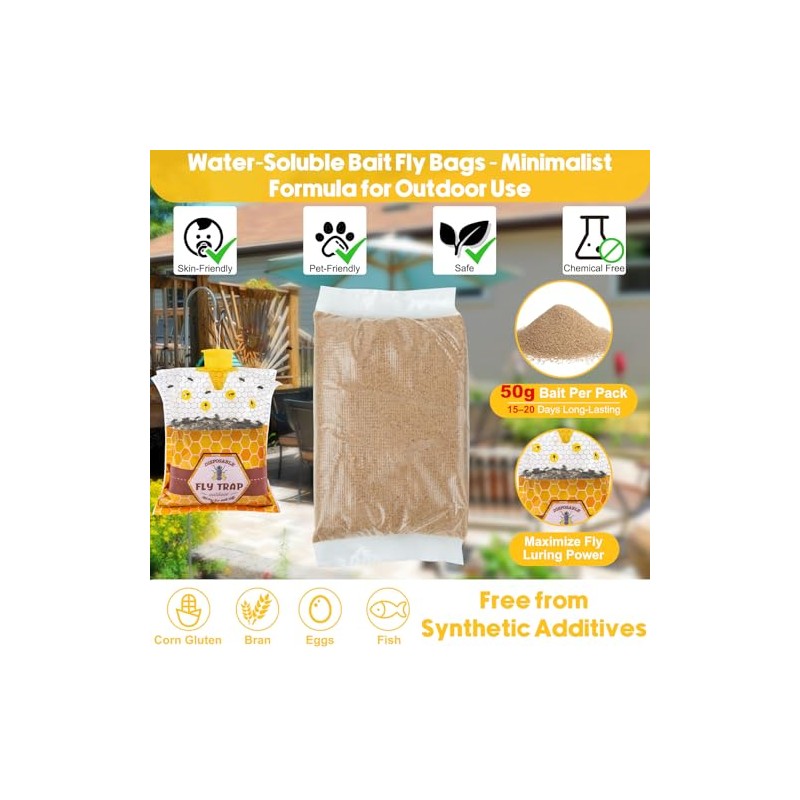 6 Pack Outdoor Fly Traps with Bait for Chicken Coops