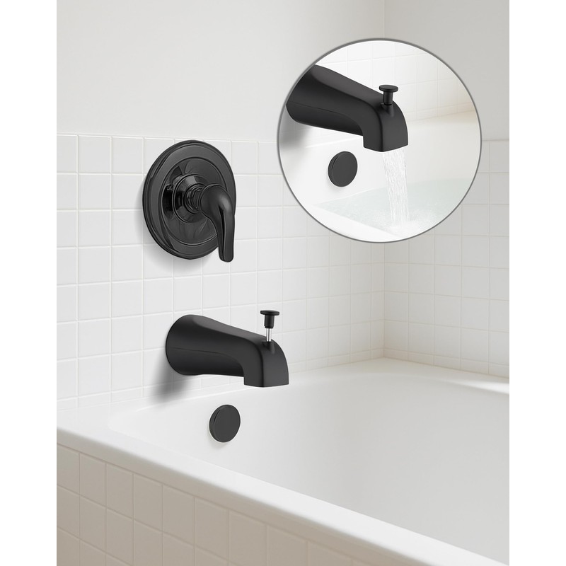 All Metal Bathtub Spout with Diverter, 5.3 Inch Tub Spout,