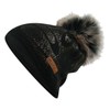 Linette Women's Winter Hat Black with Gold Print Handmade Hat,