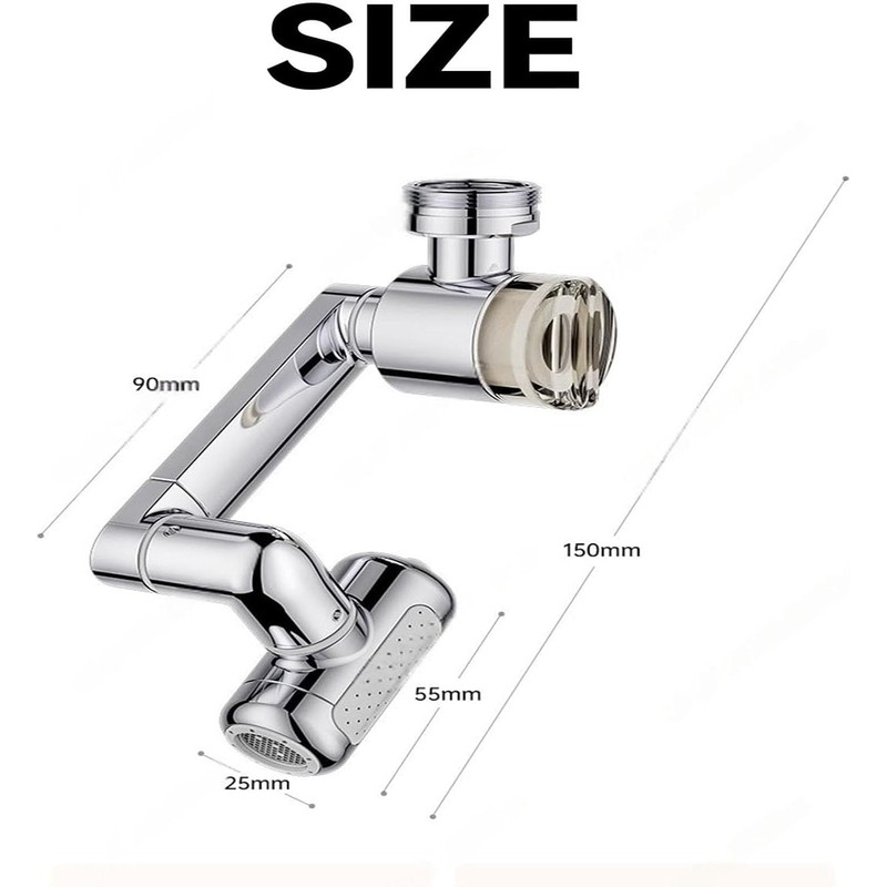 1080° Rotating Faucet Extender for Bathroom & Kitchen Sink, Dual