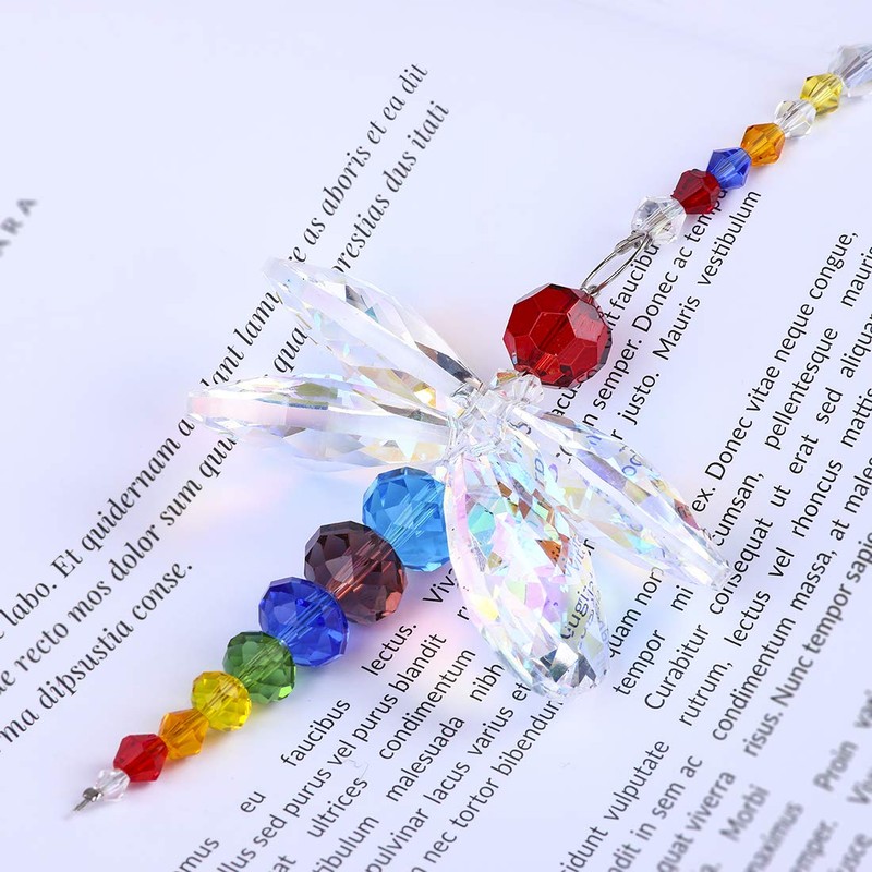 H&D HYALINE & DORA Crystal Dragonfly Rainbow Suncatcher Hanging Fengshui