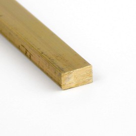 360 Brass Rectangular Bar, Unpolished (Mill) Finish, Extruded, H02 Temper, ASTM B16, 0.25" Thickness, 0.5" Width, 12" Length, OnlineMetals