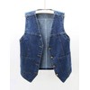 Peaceglad Womens Casual Jean Vest V Neck Open Front Button
