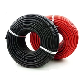 Solar Panel PV Cable DC Rated Black 4mm²/6mm² - Quality Wire by LukAro (10 meters, 4mm² Black)