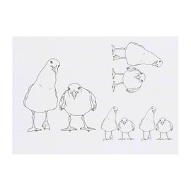 4 x 'Grumpy Seagulls' Temporary Tattoos - Water Resistant, Skin-Safe, Non-Toxic Transfers, Mixed Sizes (TO00085116)