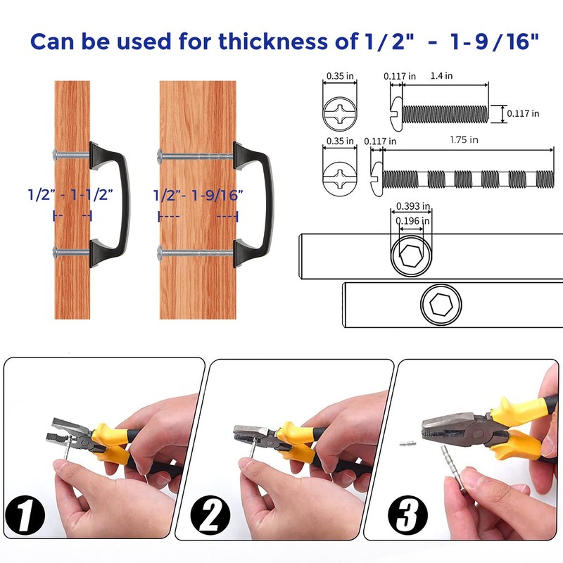 Ravinte 10Pack Solid 3-3/4" Square Foot Cabinet Arch Pull Kitchen