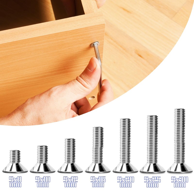 Countersunk Screws M5 x 20 mm Stainless Steel Hexagon Socket