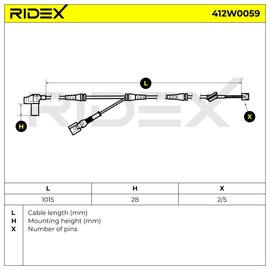 RIDEX ABS Sensor 412W0059 Front Both Sides 1015/350 mm