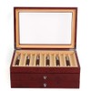 JAYEUW 34 Slots Pen Display Box, Wood Pen Organizer Box,