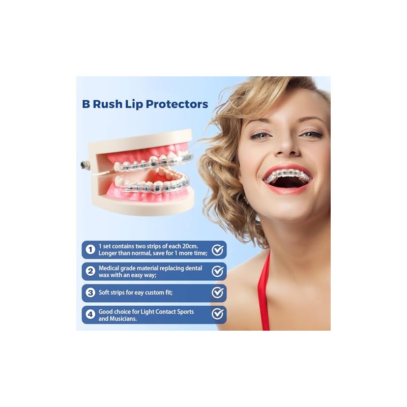 B Rush Funda Cómoda Para Brackets: Protector Labial De Ortodoncia,
