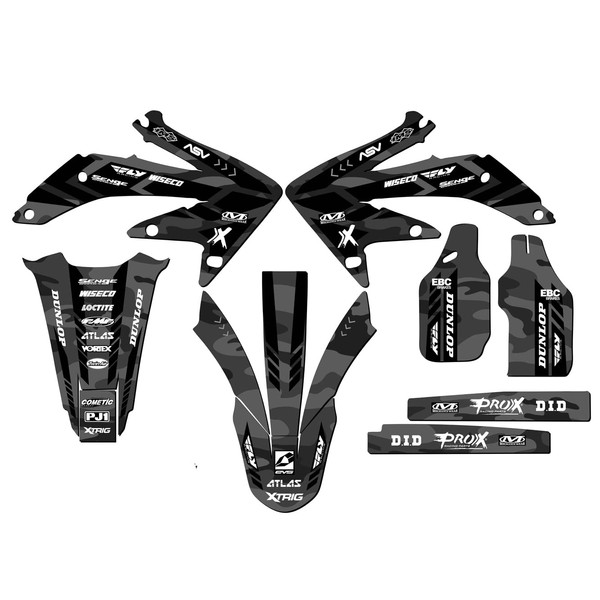 2008-2018 CRF 450 X Apache Grey Senge Graphics Base Kit