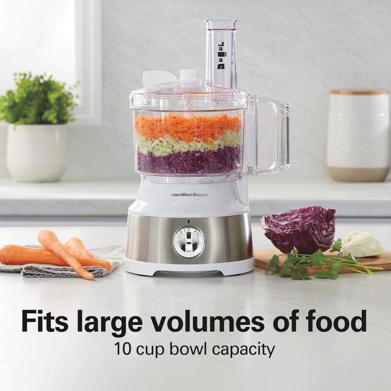 Hamilton Beach Food Processor & Vegetable Chopper for Slicing, Shredding,