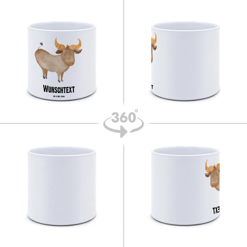 Mr. & Mrs. Panda Personalisierter XL Blumentopf Sternzeichen Stier -