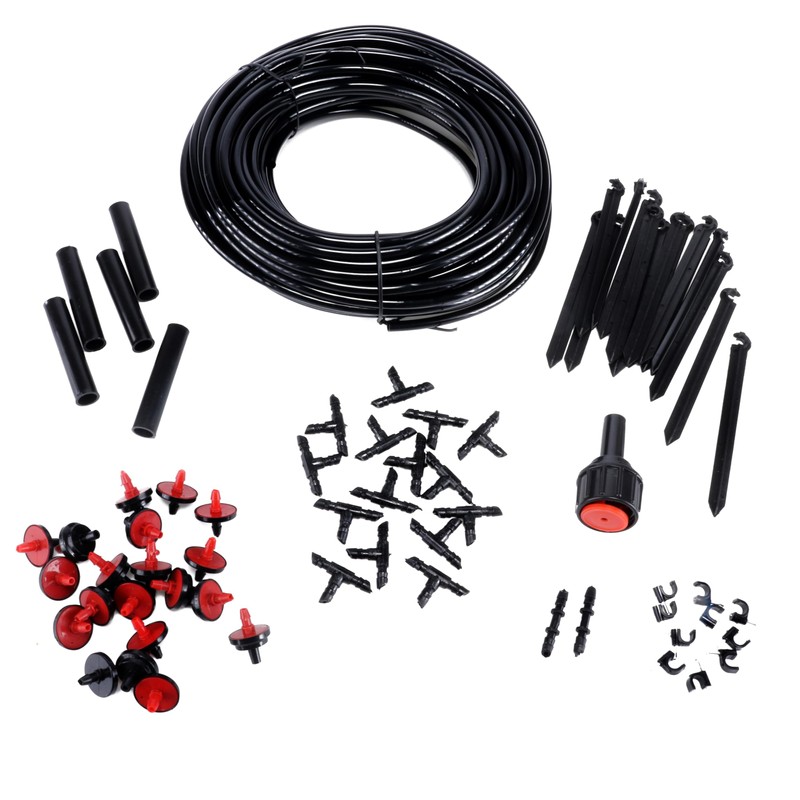 Micro Irrigation System Kit 70pc Black Includes: 23m Vinyl Pipe,