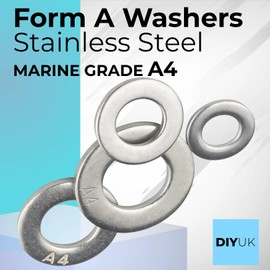 Form A Flat Washers A4 Stainless Steel Premium Marine Grade Metal Washer DIN 125 Pack of: 20 Size: M6
