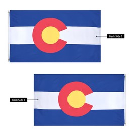 ROTERDON Colorado State Flag 3x5 ft Outdoor - Double Sided Colorado CO Flags, Vivid Color and Fade Proof，Deluxe Heavy Duty 3 Ply Polyester, with Brass Grommets
