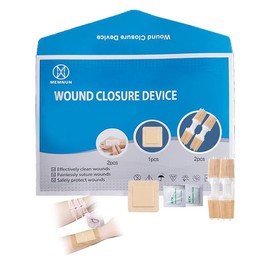 MEMNUN Wound Care Kit, 1 wasserfestes Dressing, 2 Steril-Baumwollpads, 2 Wound Staplers
