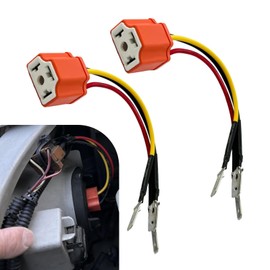 Ferianl 2PCS H4 HB2 9003 Wiring Harness Headlight Socket, 16AWG Headlight Connector, Headlight Fog Light Retrofit Car Accessories, for Car, Boat (Orange)