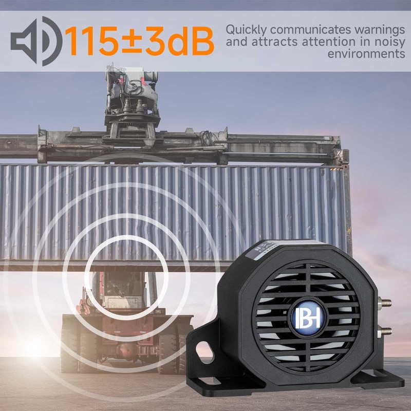 BANHAO Backup Alarm 112dB 12V-48V Universal Industrial Heavy-Duty Backup Reverse