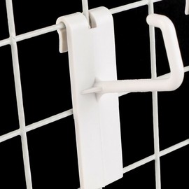 White Metal Grid Panel Hooks (8-Pack) for Wire Shelf Organization Ring 2ea