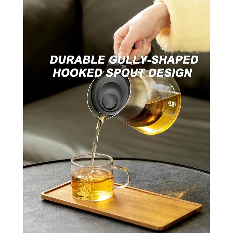 ZENS Design Glass Teapot with Infuser, 23 oz Small Loose