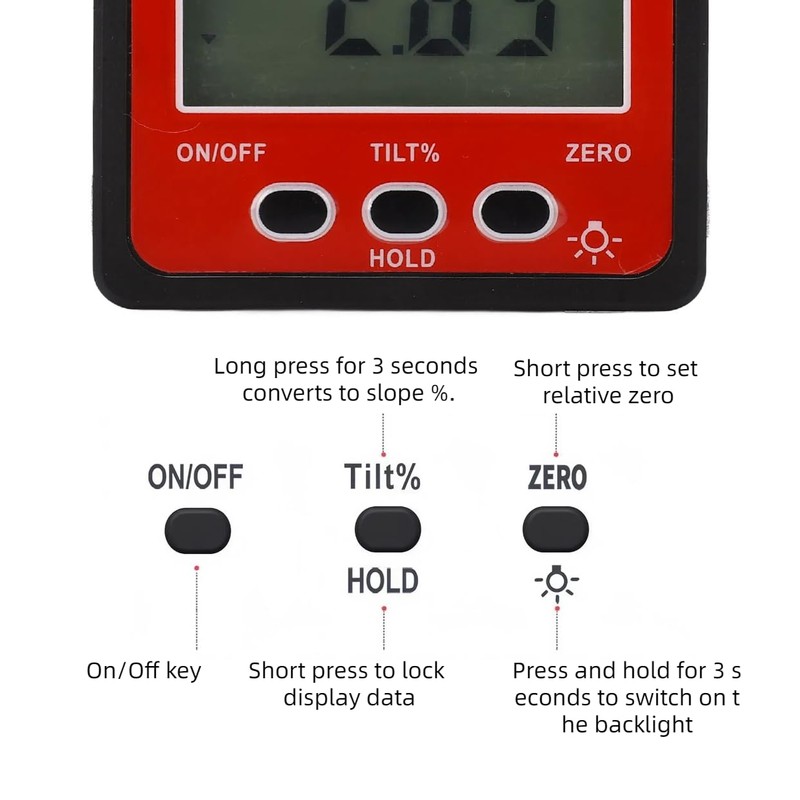 Digital Electronic Level and Angle Gauge, Portable Magnetic Digital Level