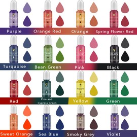 Beesworks Candle Dyes | 16 Colors Liquid Dyes for DIY Candle Making | 16 Bottles Liquid Candle Dyes Each 0.35oz/10ml