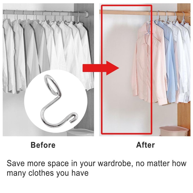 HLIWS Clothes Hanger Connecting Hooks - Pack of 25 Stainless