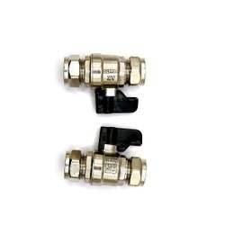 UKDD® 15mm Isolation Ball o fix Valves Straight Full Bore Black Lever Suitable HOT & Cold WRAS Approved (Pair)