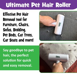 CALM DA FUR DOWN Pet Hair Remover Reusable Roller - Portable Effective Dog & Cat Hair Remover- Pet Lint Roller Extra Sticky for Couch, Cat Trees, Dog beds, Carpet, Bedding, Car, Home Fur Removal Tool