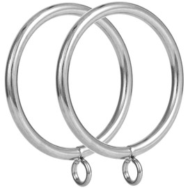 Generic Metal Curtain Ring, 2 inch Inner Diameter,with Eyelet,Fits up to 1.7 inch Drapery Rod (Satin Nickel-28pcs)