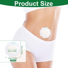 30pcs Castor Oil Pack Wrap for Belly Button, Self-Adhesive Disposable Castor Belly Button Wrap Pads Spunlace Cloth Highly Absorbent Organic Cover Compress Patches No Wash (Oil Not Included)