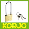 Korjo Solid Brass Padlock Luggage Long Shackle Lock, Travel