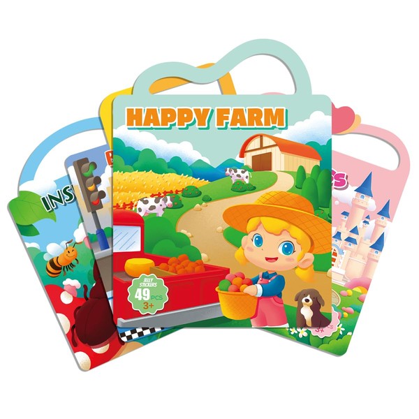 Reusable Sticker Books for Kids 2-4, Sticker Books for Toddlers