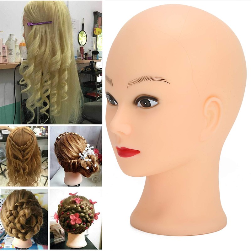 19.3 Inch Makeup Practice Mannequin Head, Professional Bald Mannequin Head