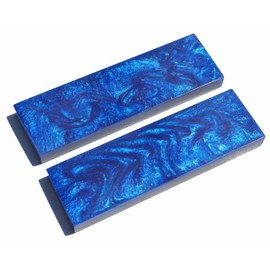 Whole Earth Supply 5 inch Blue Pearl Acrylic Handle Scales Set Pair for Making Knife Knives Handles Custom