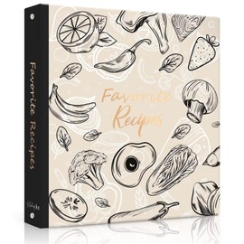 Recipe Binder 8.5x11 3 Ring, Recipe Book to Write in Your own Recipes, Full Page Recipe Binder with Plastic Sleeves, Blank Recipe Cards and Dividers (Oyster White)