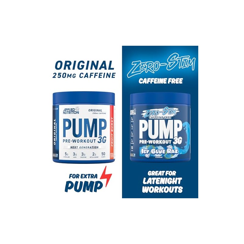 Applied Nutrition Pump Zero Pre Workout - Zero Stim, Caffeine