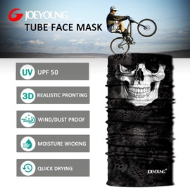 JOEYOUNG Skull Face Mask UV Sun Dust Neck Gaiter Bandana Headwear Motorcycle
